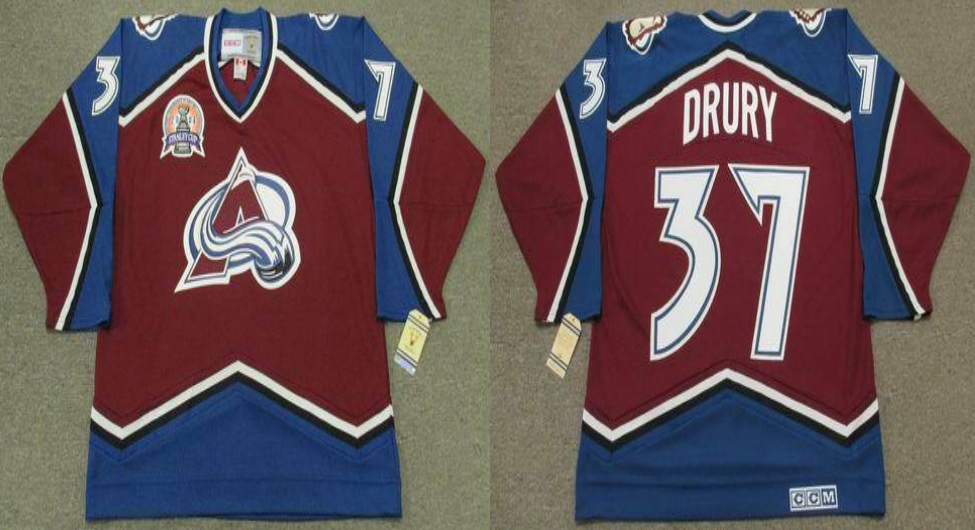 2019 Men Colorado Avalanche #37 Drury red CCM NHL jerseys->colorado avalanche->NHL Jersey